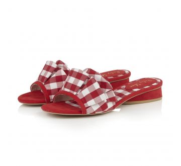 Ruby Shoo Alena Červené kárované Šľapky