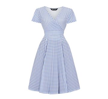 Lady V Lyra Modré mini šaty Gingham