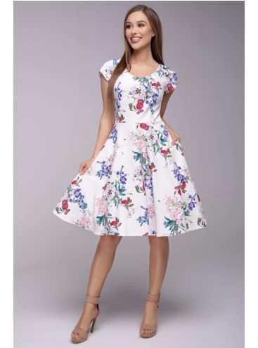 Gotta Spring Biele kvetinové šaty