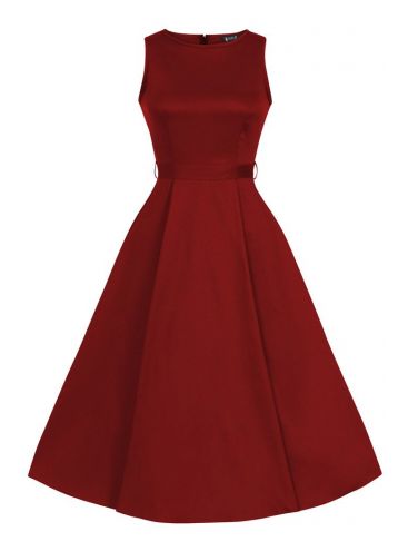 Hepburn Červené midi šaty