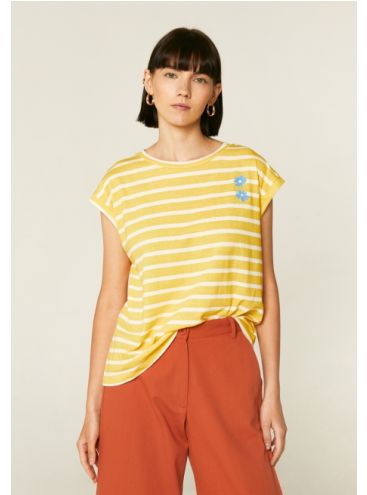 Compania Fantastica Žlté pásikavé tričko