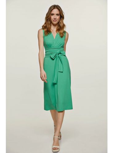 Zelené úpletové midi šaty Ella