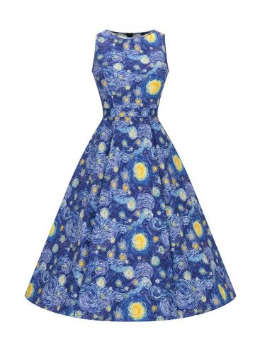 Lady V London Starry Night midi šaty